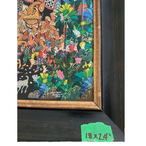 FABULOUS VINTAGE BALINESE ART BY GEDE DONI (18"X24") - Picture 4 of 6